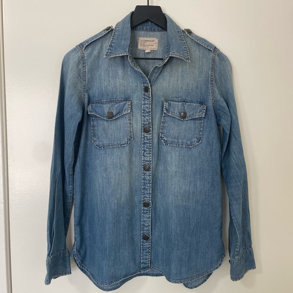 Current / Elliot Faded Chambray Button Up Shirt